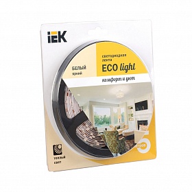 Лента LED 5м блистер LSR-3528WW120-9.6-IP65-12V теплый белый цвет IEK-eco [LSR1-1-120-65-1-05]
