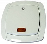 С0121 Севиль СП Выключатель 1 клавиша с подсветкой белый (100шт/уп) (старый дизайн)