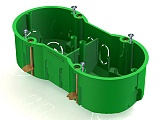 Коробка установочная КМ40023 2 места d141х70x45 для полых стен (с саморезами и мет. лапка) [UKG20-141-070-045-M]